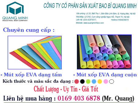 Mút xốp EVA dạng tấm và dạng cuộn | cung cấp tại tất cả nước