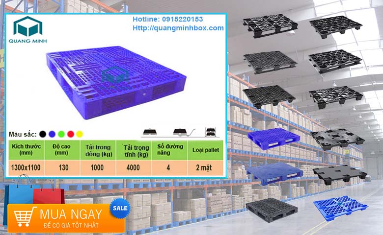 pallet nhựa 1300x1100x130mm