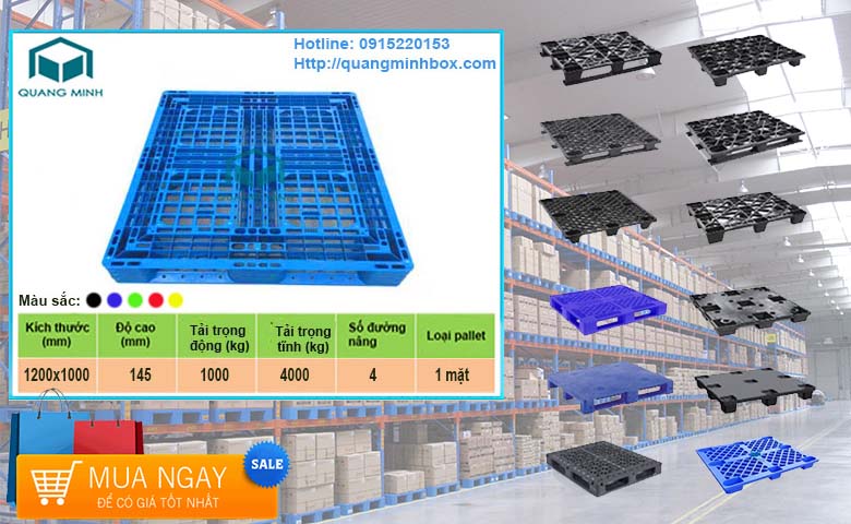 pallet nhựa 1200x1000x145