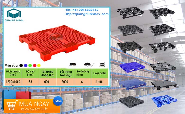 pallet nhựa 1200x1000x83 mm