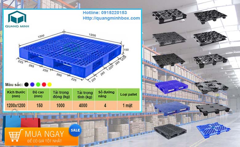 Pallet Nhựa 1200x1200x150mm