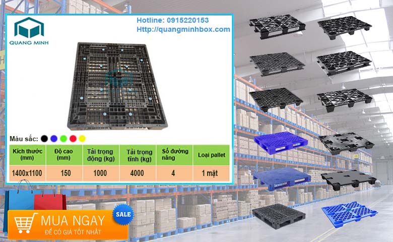 Pallet Nhựa Kích Thước 1400x1100x150mm