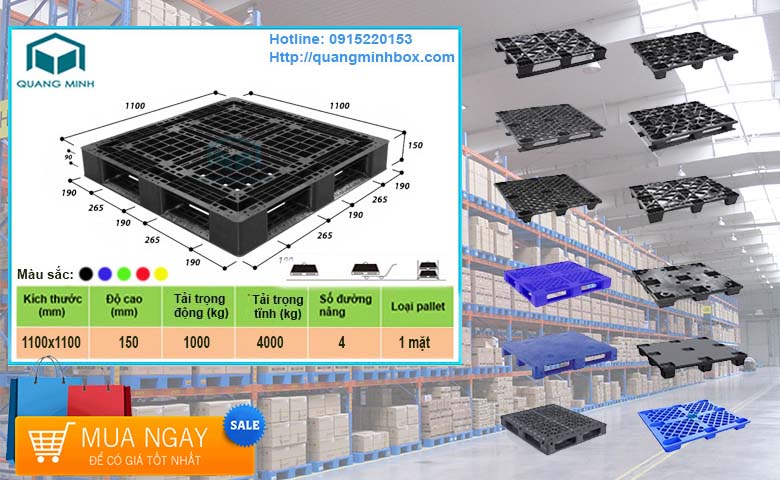 pallet nhựa 1200x1000x145