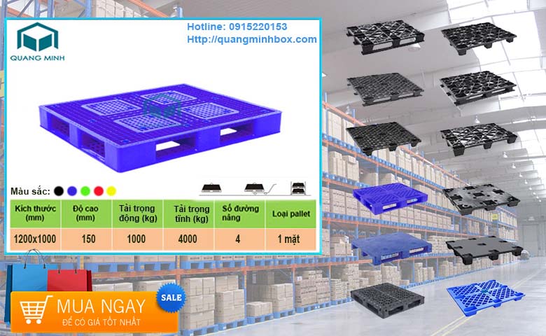 pallet nhựa 1200x1000x150 mm