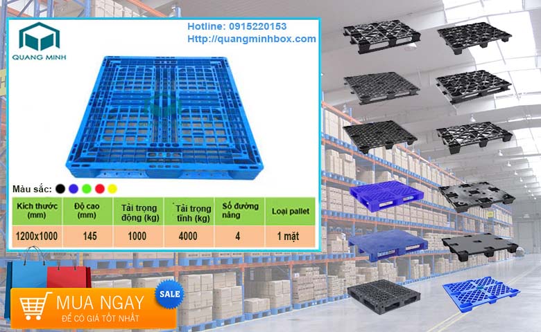 Pallet Nhựa 1000x1200x145mm