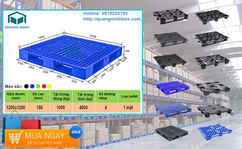 pallet nhựa 1200x1200x150