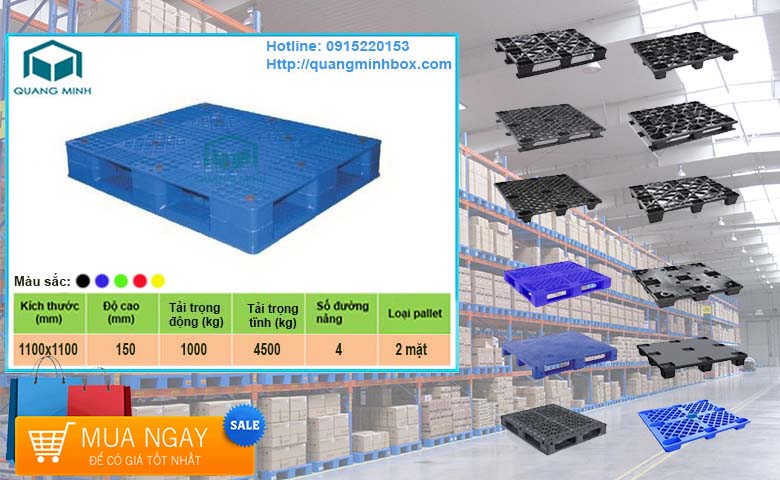 Pallet nhựa 2 mặt