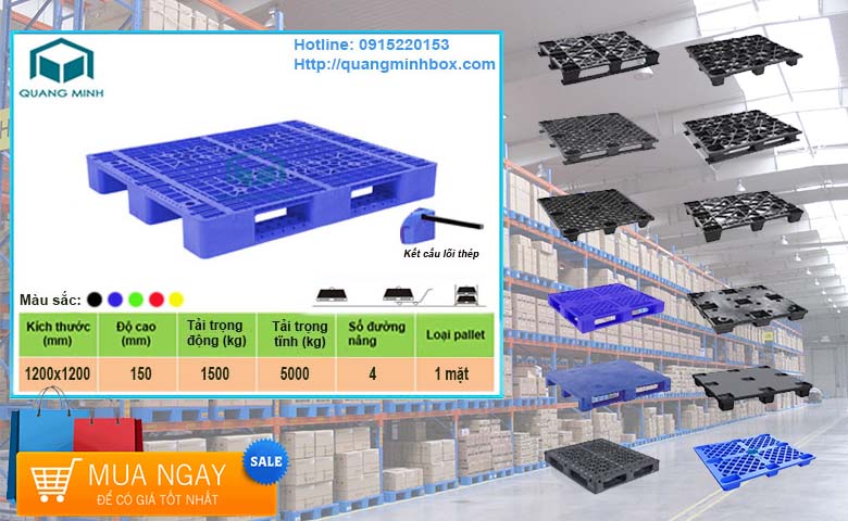 pallet nhựa có lõi sắt thép