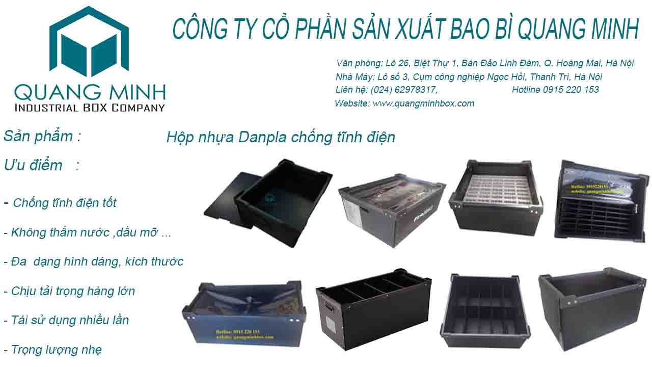 thùng nhựa danpla ESD chống tĩnh điện