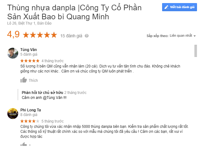 đánh giá thùng danpla