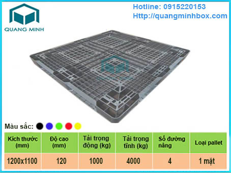 Pallet nhựa 1200x1100x120 mm